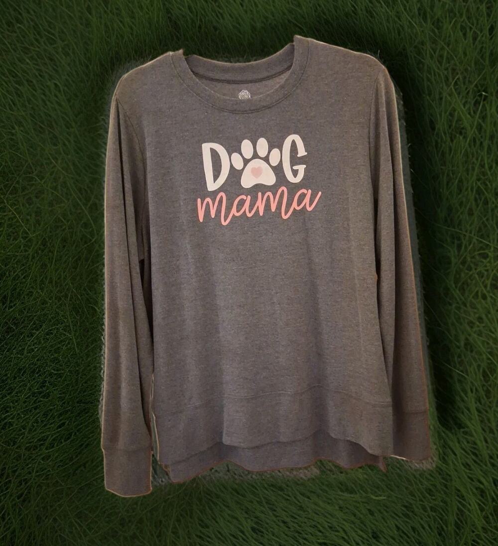 Positive Tees Dark Gray Ladies Size L D♡G mama Long Sleeved T-shirt